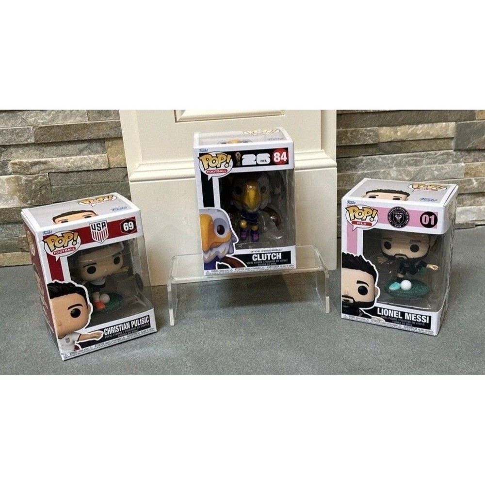 Funko Pop! World Cup Vinyl Figure Lot of 3 Messi #01 Pulisic #69 Clutch #84